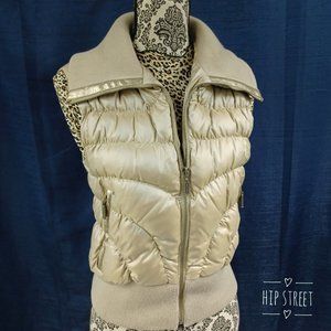 EXPRESS Pearl Luster Zip Front Duck Down/Feather Fill Puff Vest S